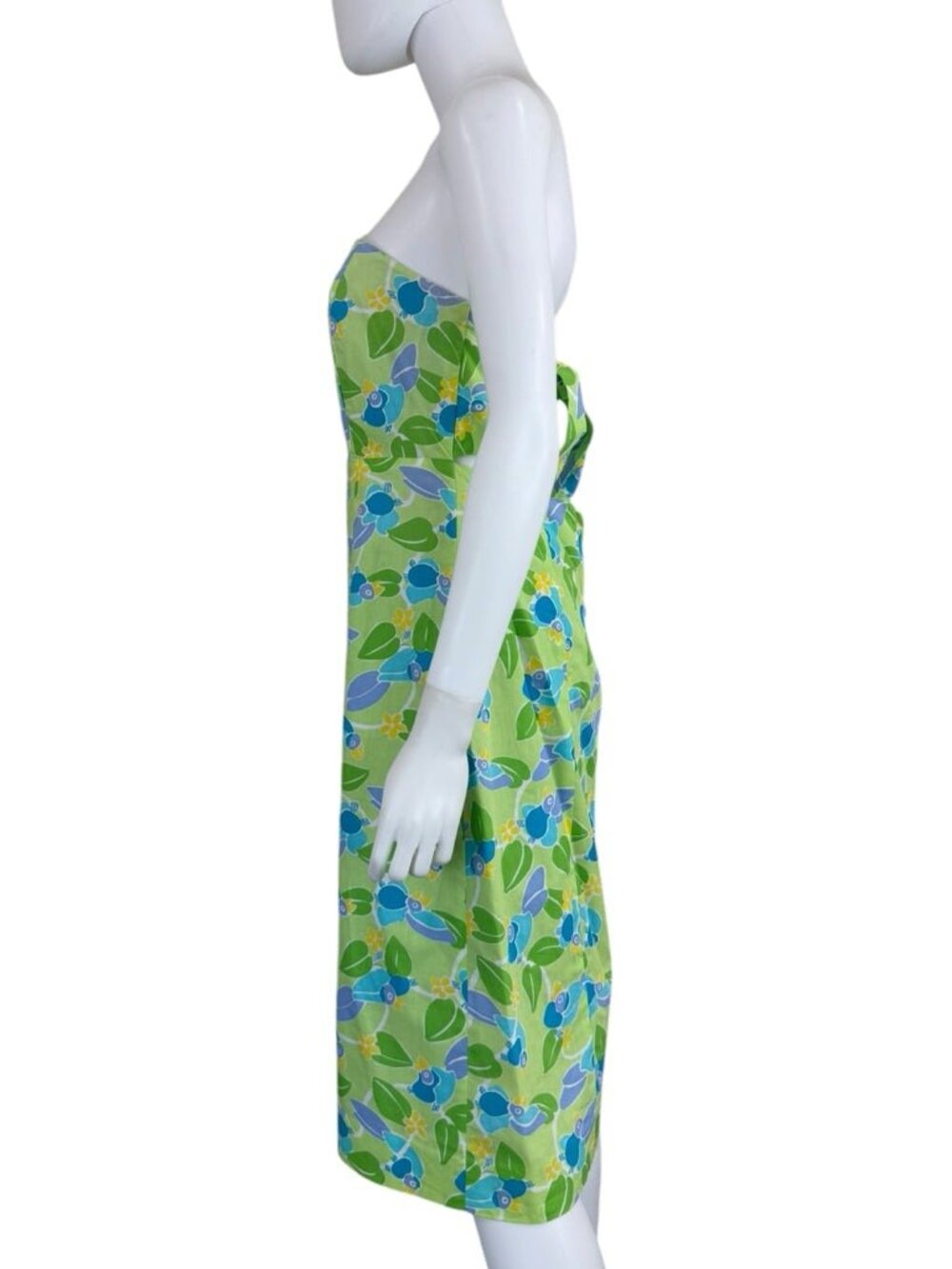 Lilly Pulitzer Vintage Green Toucan Bird Strapless Dress Size 10 L0968 - Picture 2 of 8